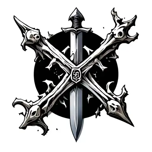 Fragmented Sword Made Of Bones