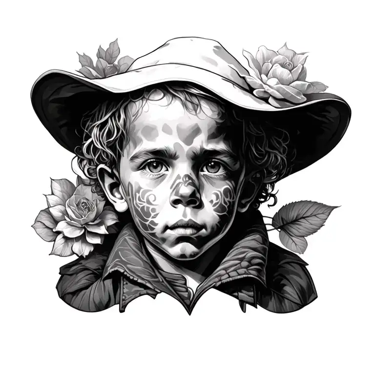 My Sons Hand Detailed Greyscale