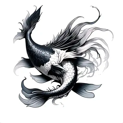 Koi Transforming In Dragon