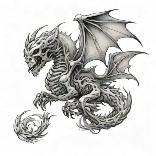 Skeleton Dragon Flying