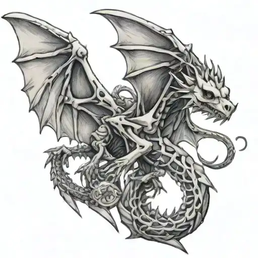 Girly Skeleton Dragon Flying