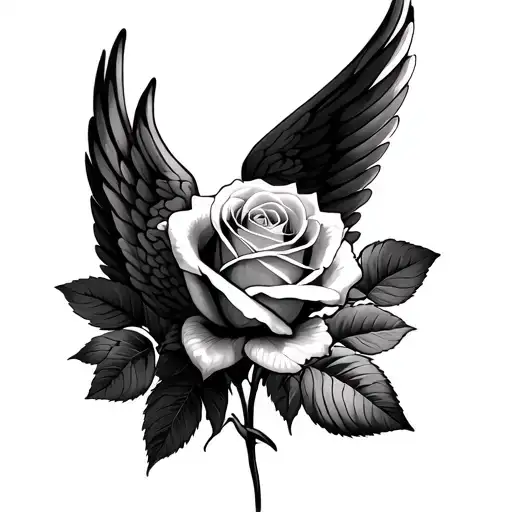 Rose In Between Wings