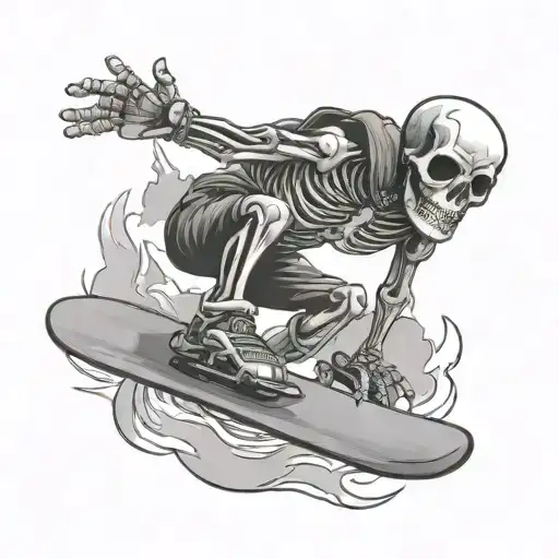Skeleton On Snowboard Look