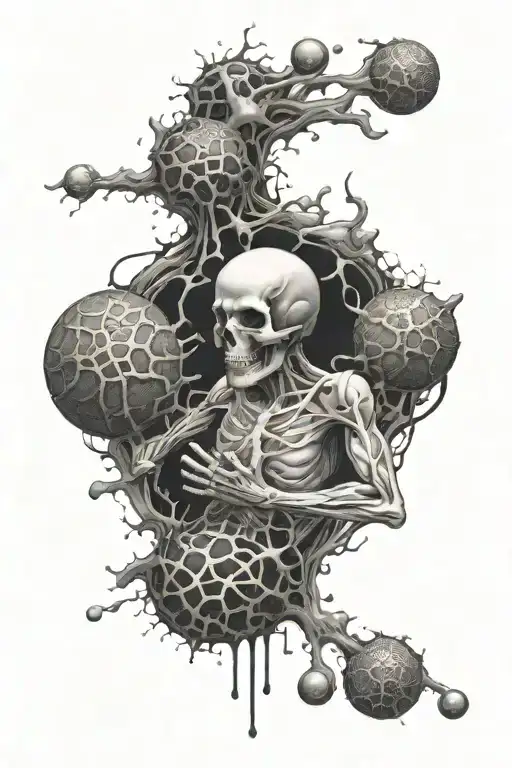 Cancer Cells Bursting Under God Figure Surrounded