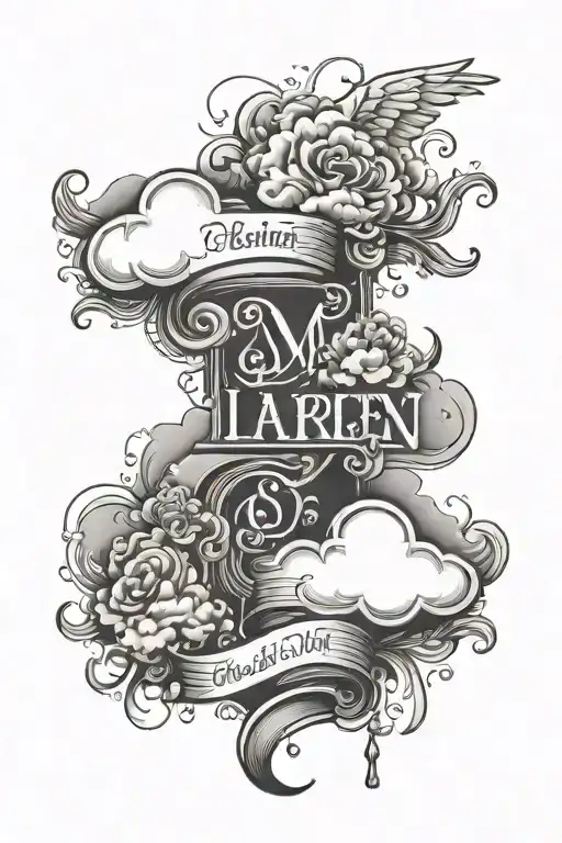 Kids Names With Clouds And Bible Verse