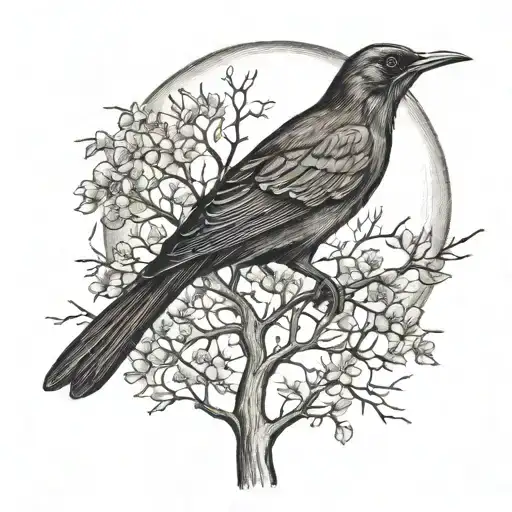 Moon Tree Blackbird
