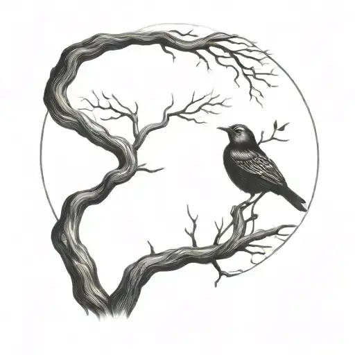 Moon Tree Blackbird