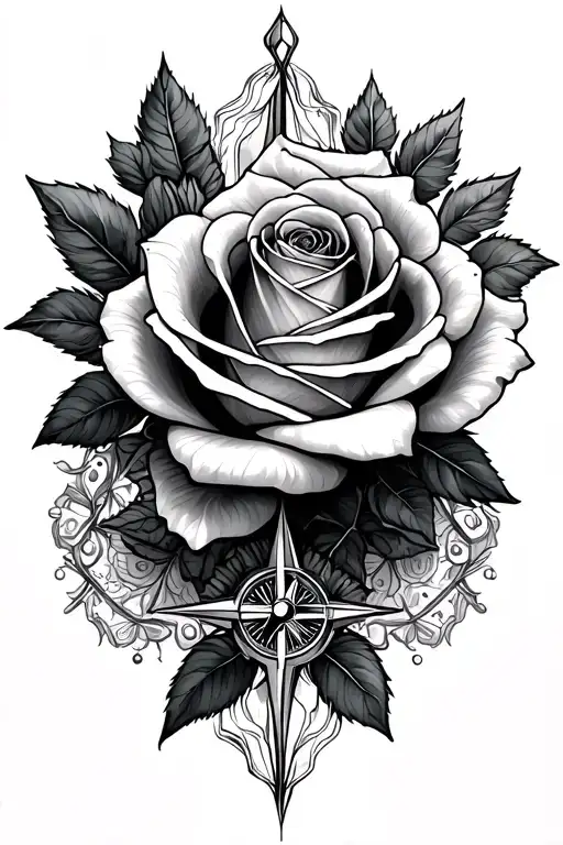 Quartz Crystal Roses Compass