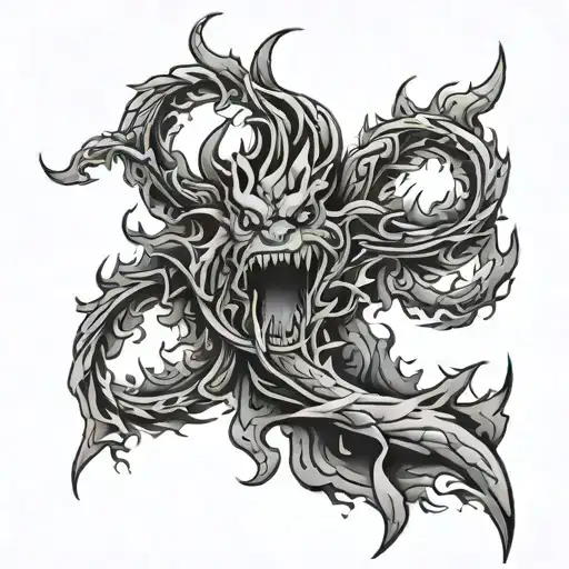 Gang Tattoo Fire Flames