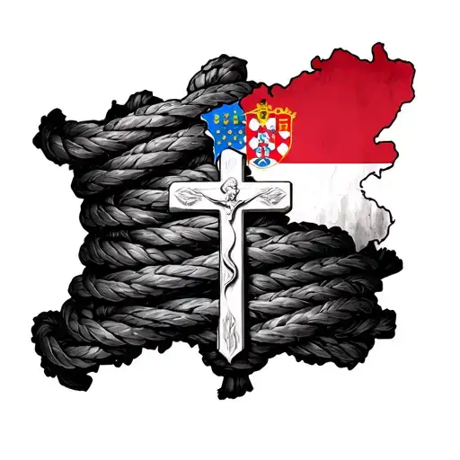Rosary Croatia Flag Map Rope