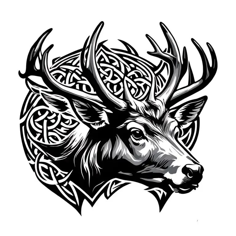 Celtic Stag Head