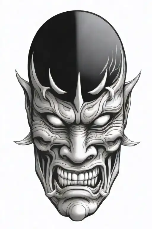 Yoshimitsu Oni Mask With Sword On Back