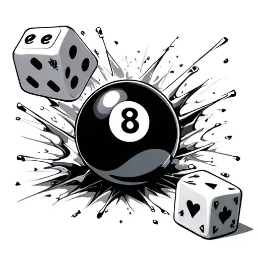 Cards Dice 8 Baall Pool Ball Breaking