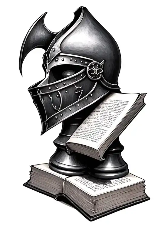 Knight Chess Piece With A Book