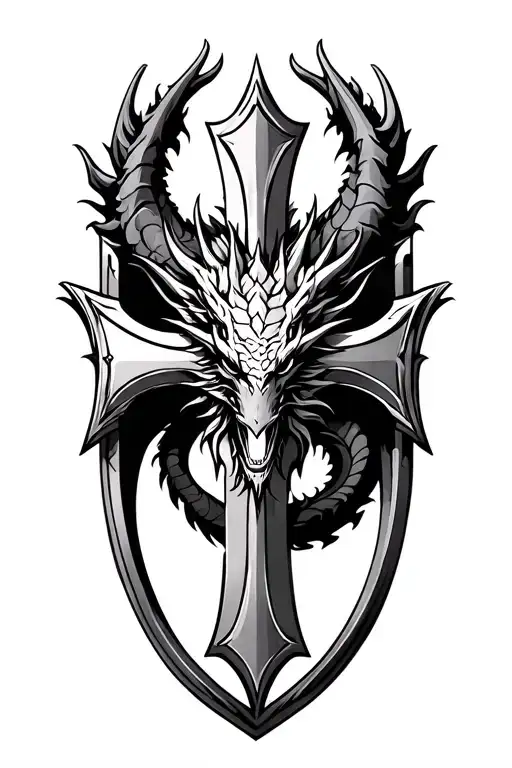 Cross Shield Dragon