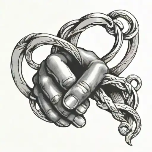 Tatto For Finger Featuring A Love Sign Intertwined