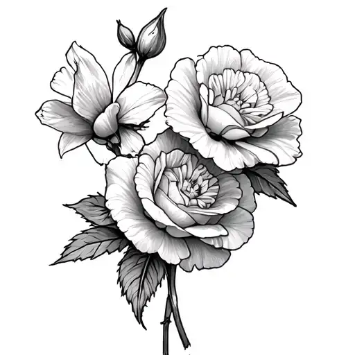 Carnation Daffodil Rose Marigold