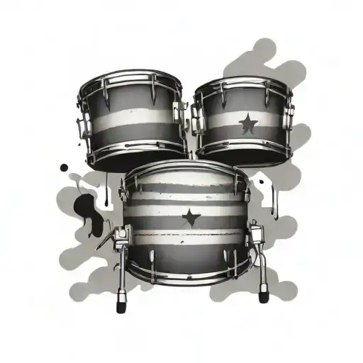 Drums With Holes And Flag Written Freedom On It