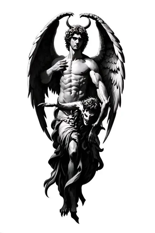 Arch Angel Michael Fighting Satan