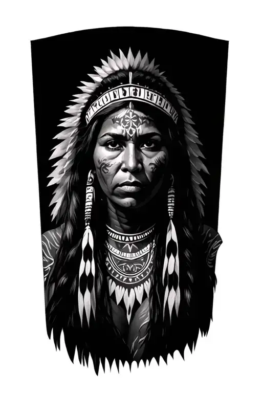 Native American Woman With Cravo De Cuervo