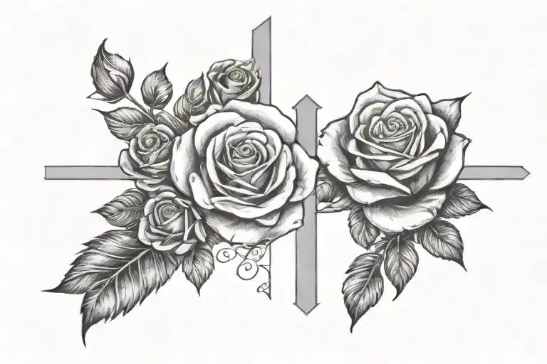 Rose Around Roman Numerals With Quote