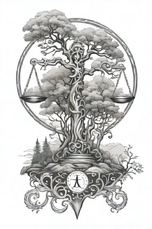 Libra Zodiac Sign Forest Scene