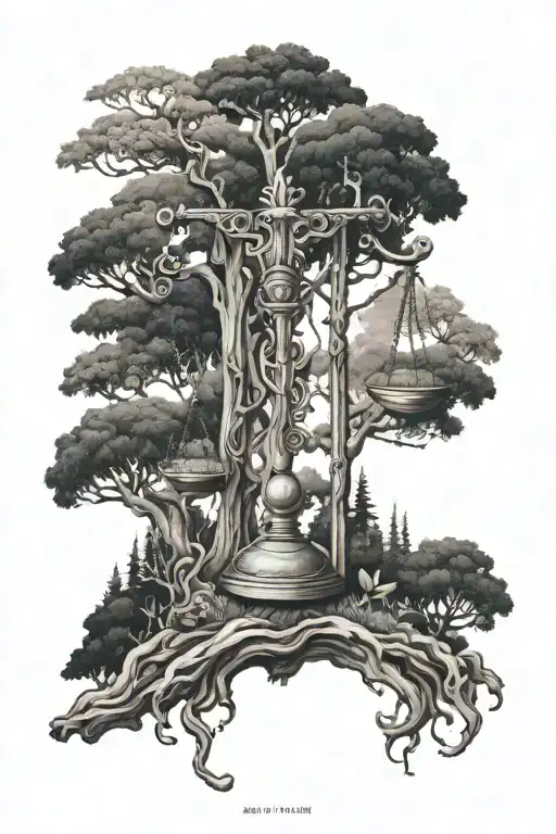 Libra Zodiac Sign Forest Scene