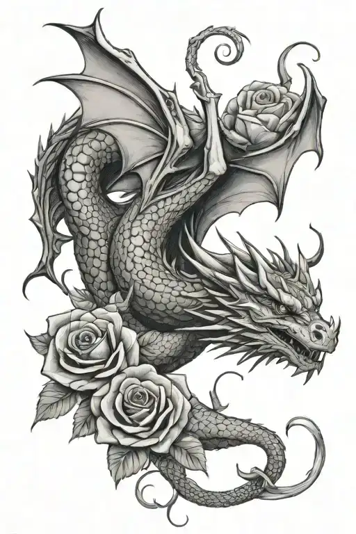 Dragon & Roses