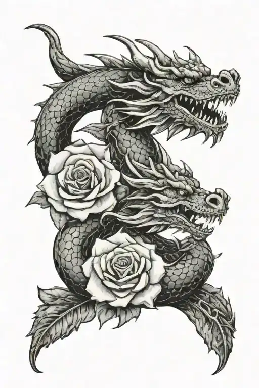 Dragon & Roses