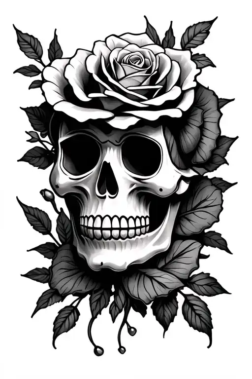 Sugar Skull Rose Intertwined