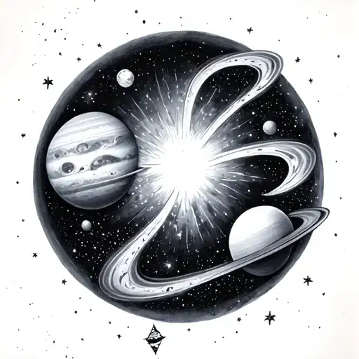 Gemini Zodiac Sign Sky Planets Stars And Nebulas