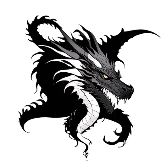 Girl With Dragon Protecting