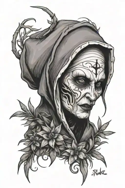 Evil Nun With Rosemary Of Thorns
