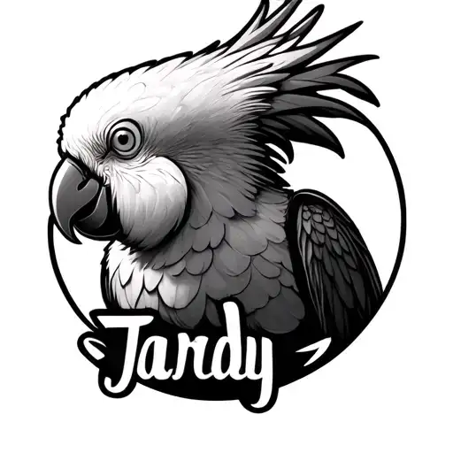 Cockatoo With The Word Jardy