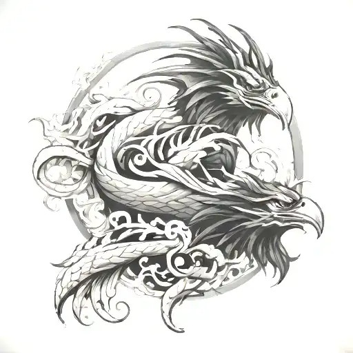 Smoke Dragon And Raven