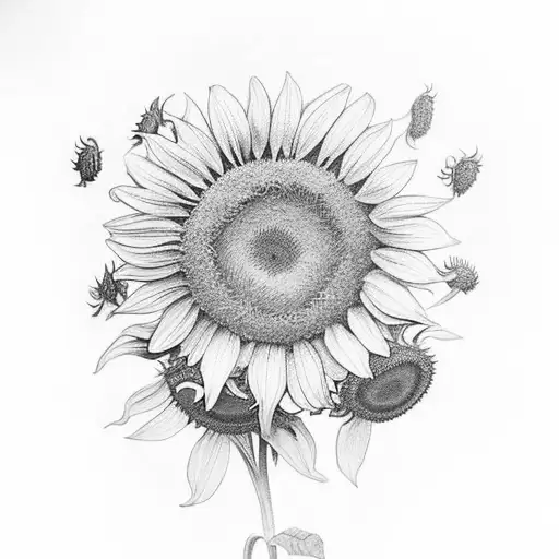 A Beautiful Wildflower Bouquet With Sunflowers As The Centerpiece