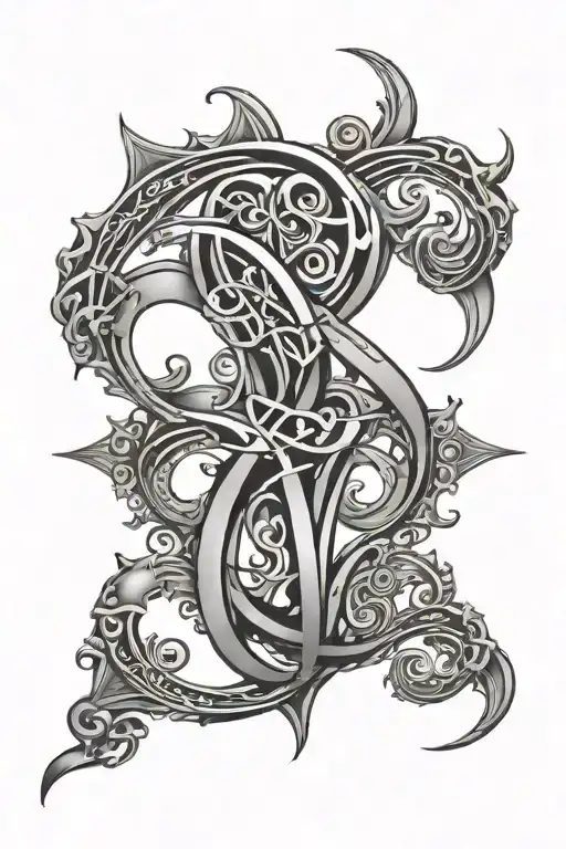 Yahweh Written With Abstract Swirls Around It