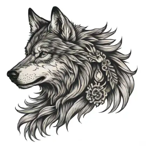 Wolf Head Dress Holding