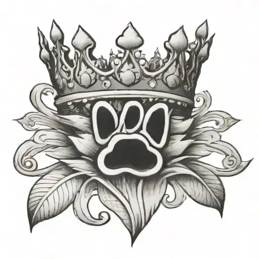 Paw Print With A Crown