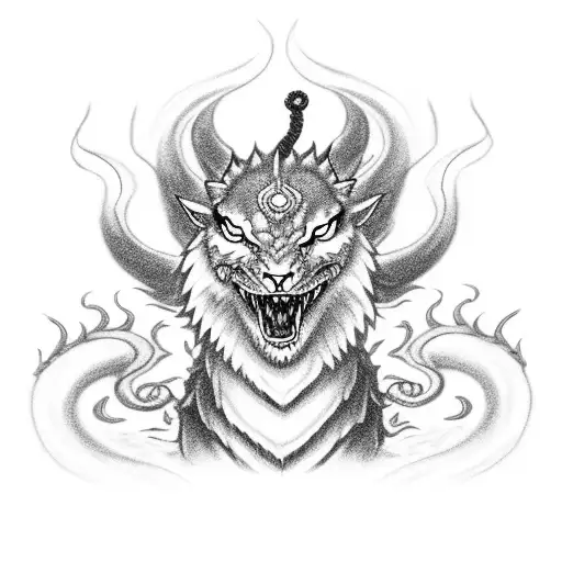 Shiva With Naruto Eyes Sitting On A Dragon