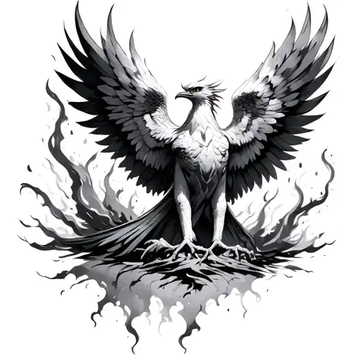 Phoenix Dissolving Into Ash