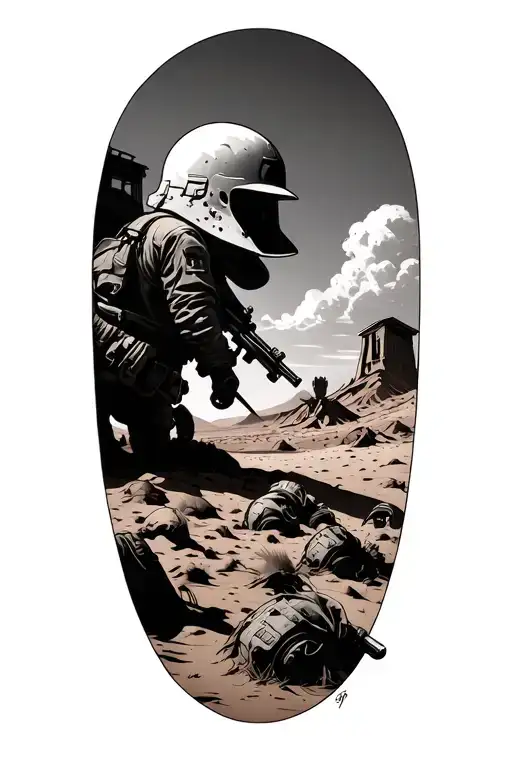 Desert Storm Scene Featuring