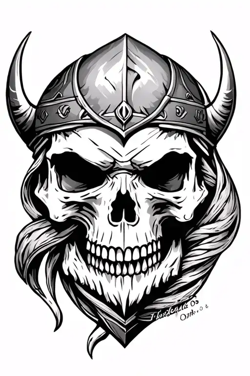 Viking Themed Inner Arm Sleeve With Skull