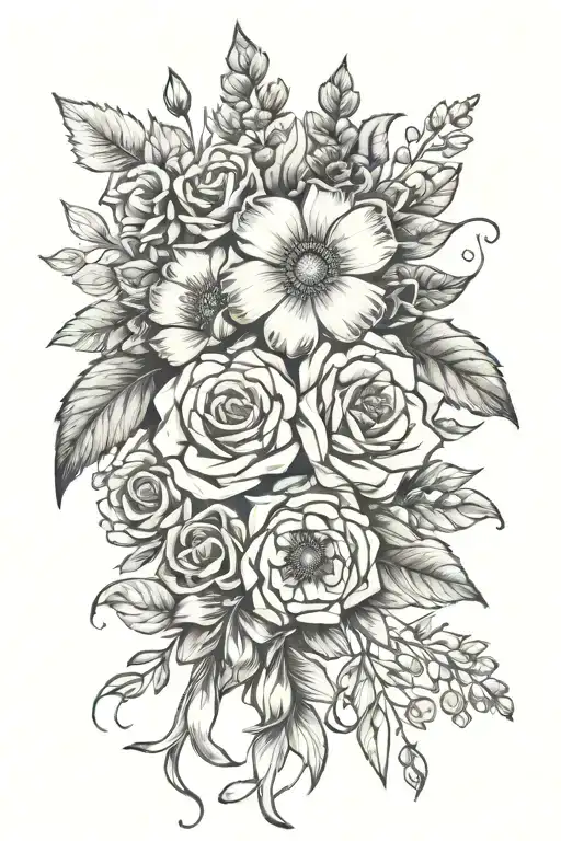 Birth Month Flower Bouquet With Bow