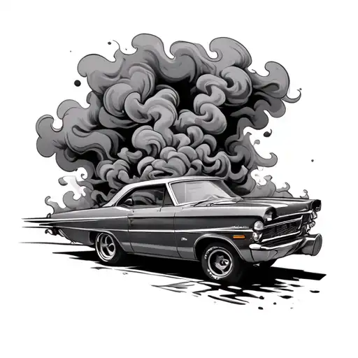 Car Exhaust Smoke Rising