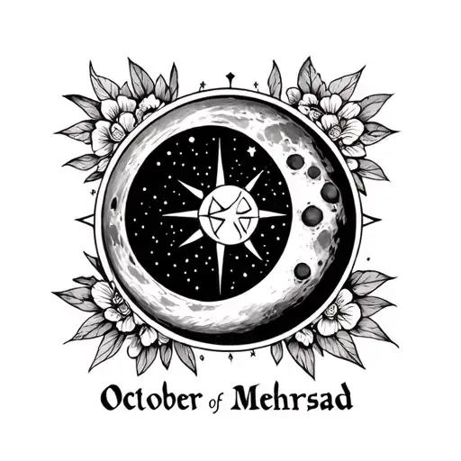 Figure Of The Moon Of October With The Star Name And Mehrshad