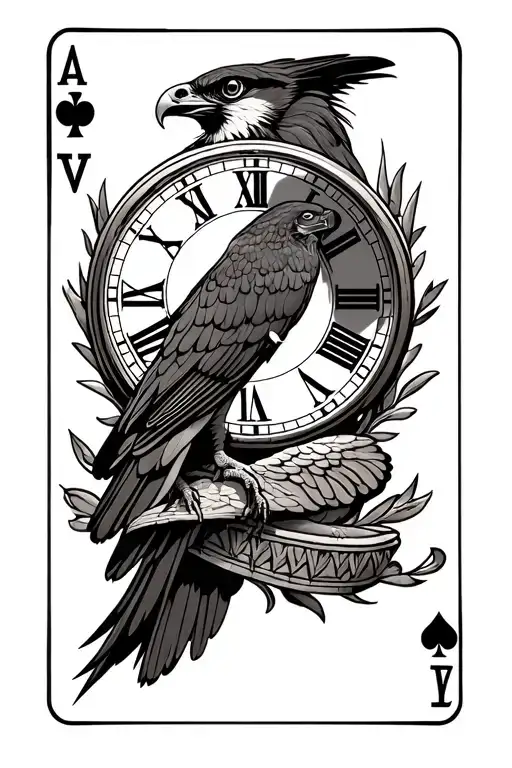 Clock Playing Cards Falcon