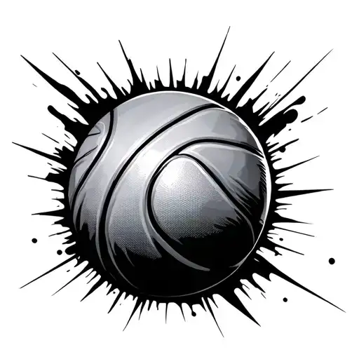 Abstract Basketball Creative Fusion Simplistic