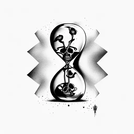 Hourglass With Skulls