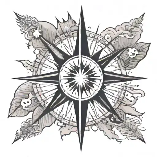 North Star And Sun Minimalist